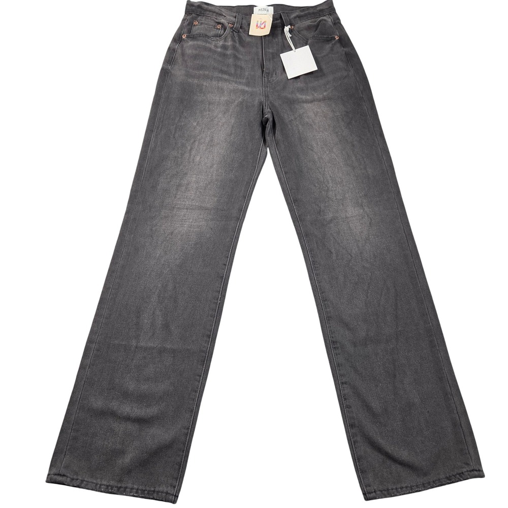 Pistola Cassie Jeans Womens 27 Black Super High Rise Straight Leg P6322MBF-RTO